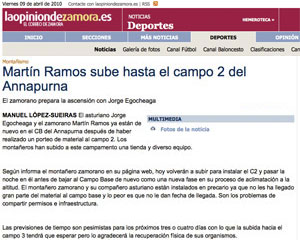 La Opinión de Zamora. 9 de Abril de 2010