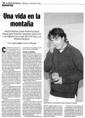 El Norte de Castilla. 10 de Abril de 2002