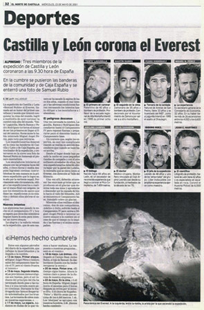 El Norte de Castilla. 1 de Diciembre de 2001