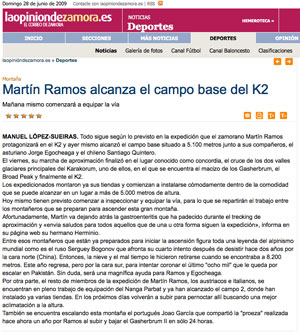 La Opinión de Zamora, 28 de Junio de 2009